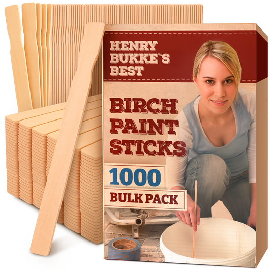 Birch Paint Stir Sticks, 12 Inch, American Made Clean & Smooth for Automotive, Industrial, Beauty, Art & Craft Projects, Henry Bukke's Best®